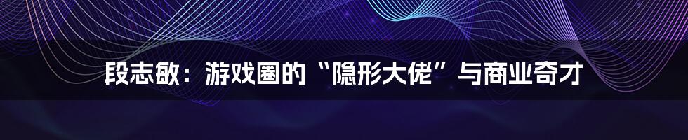 段志敏：游戏圈的“隐形大佬”与商业奇才