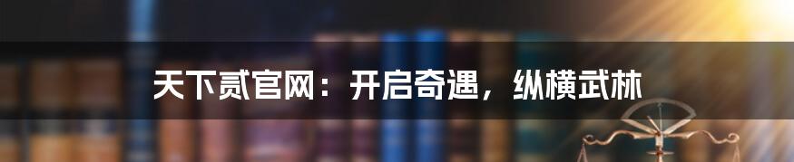 天下贰官网：开启奇遇，纵横武林