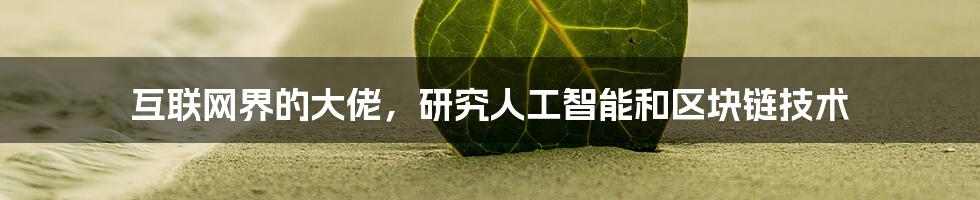 互联网界的大佬，研究人工智能和区块链技术