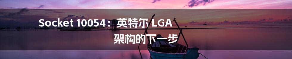 Socket 10054：英特尔 LGA 架构的下一步