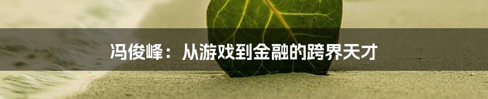 冯俊峰：从游戏到金融的跨界天才