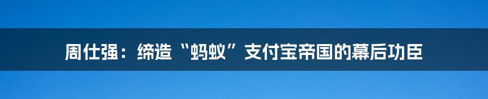 周仕强：缔造“蚂蚁”支付宝帝国的幕后功臣