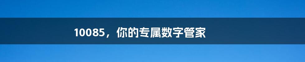 10085，你的专属数字管家