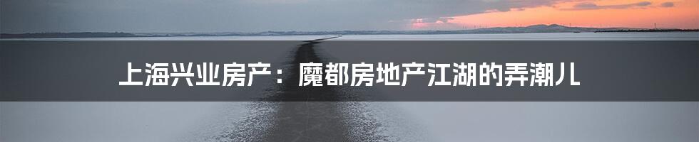 上海兴业房产：魔都房地产江湖的弄潮儿