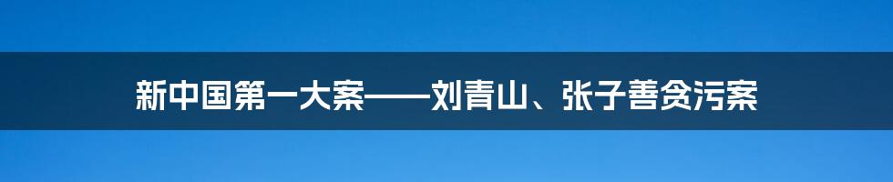 新中国第一大案——刘青山、张子善贪污案