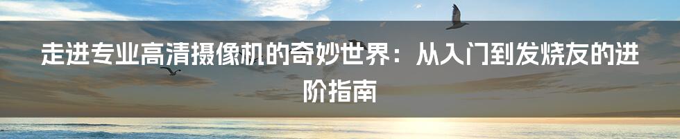 走进专业高清摄像机的奇妙世界：从入门到发烧友的进阶指南