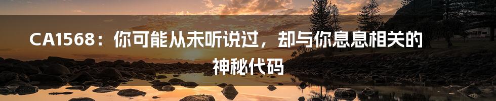 CA1568：你可能从未听说过，却与你息息相关的神秘代码