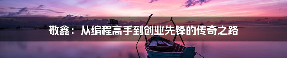 敬鑫：从编程高手到创业先锋的传奇之路