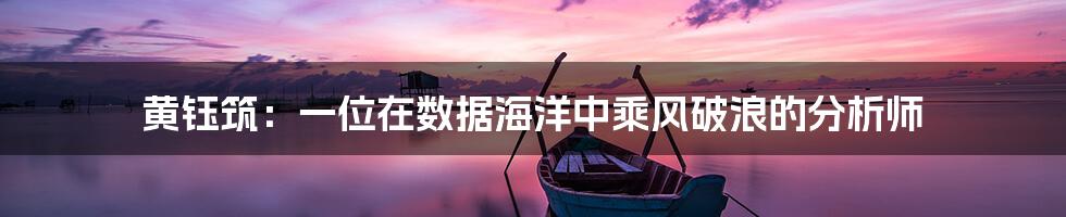 黄钰筑：一位在数据海洋中乘风破浪的分析师